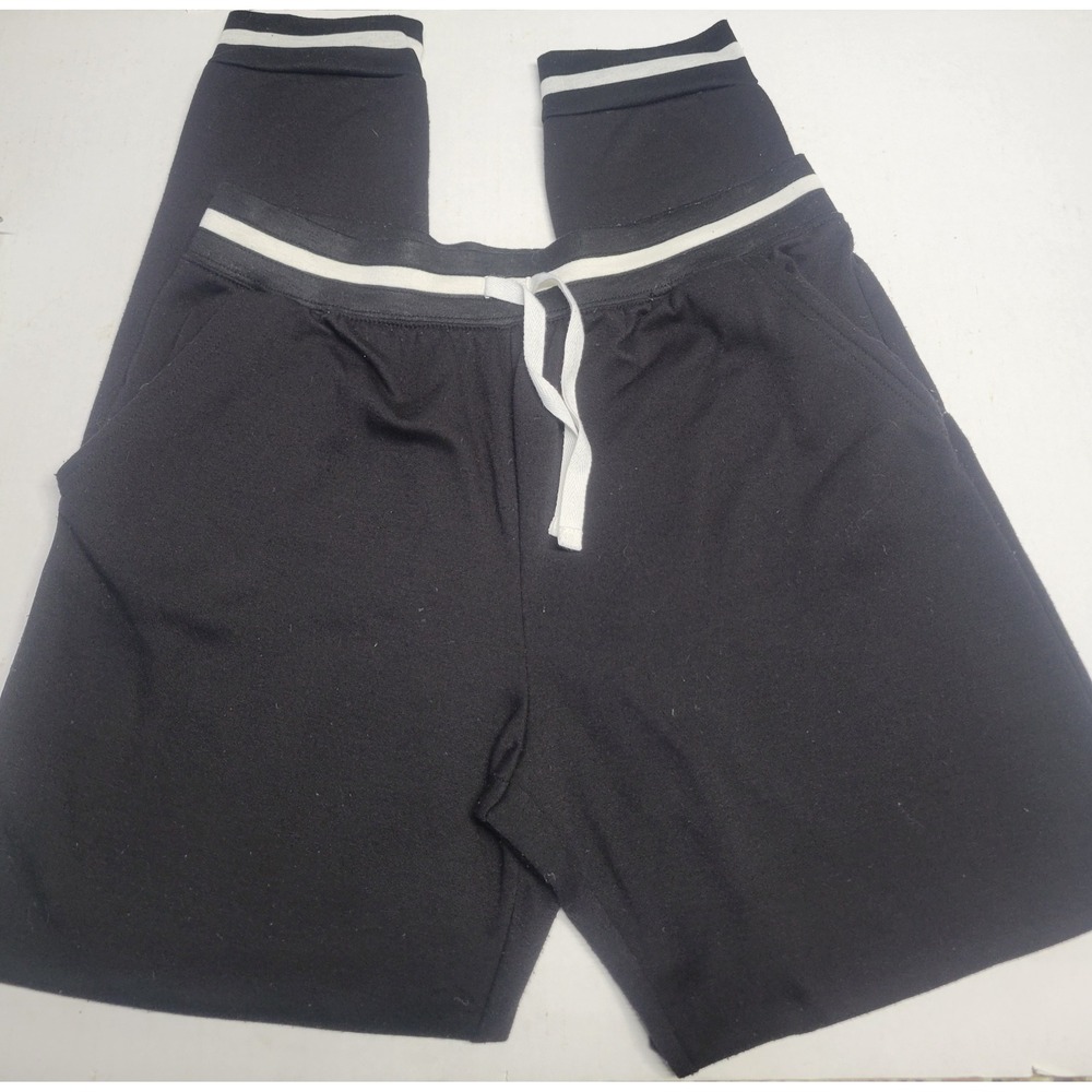 Thereabouts Boys Black Jogger Sweatpants White Stripe Trim XL 18/20 Fleece Lined
